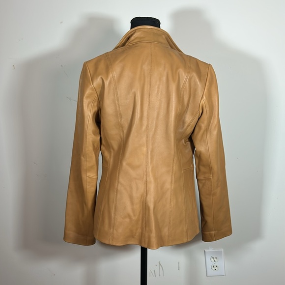 Tan Leather Women's Jacket - Picture 5 of 6